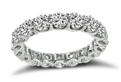 Round Cut Diamond Platinum Eternity Wedding Band