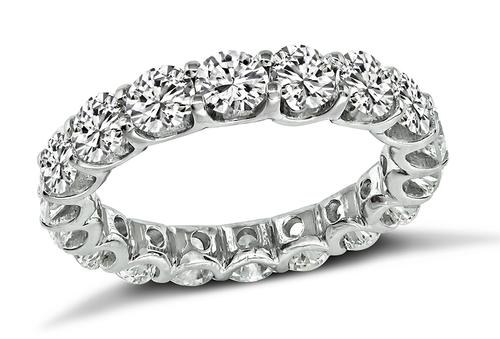 Round Cut Diamond Platinum Eternity Wedding Band