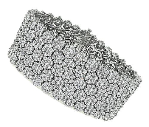 Round Cut Diamond 18k White Gold Bracelet