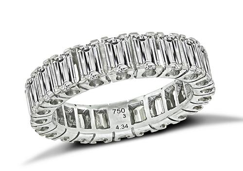 Baguette Cut Diamond 18k White Gold Eternity Band