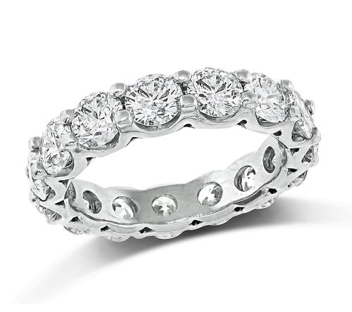 Round Cut Diamond Platinum Eternity Wedding Band