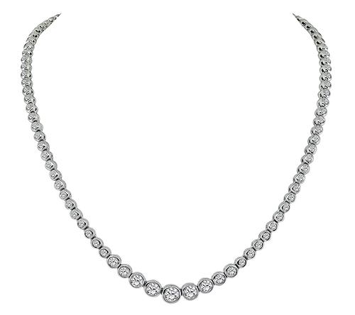 Round Cut Diamond 14k White Gold Necklace