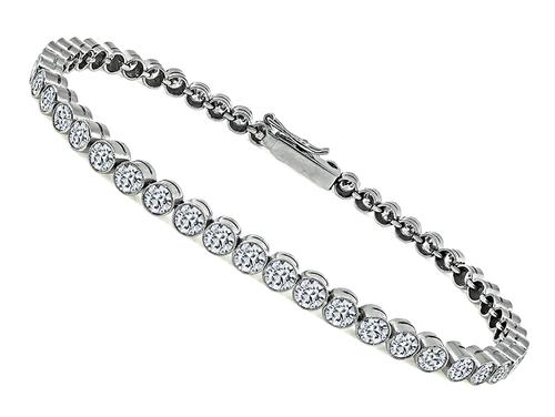 Round Cut Diamond Platinum Tennis Bracelet