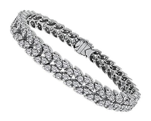 Round Cut Diamond 18k White Gold Bracelet