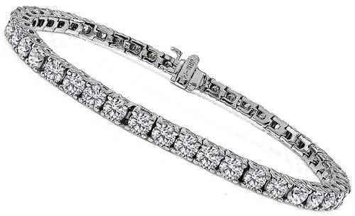 Round Cut Diamond 14k White Gold Bracelet