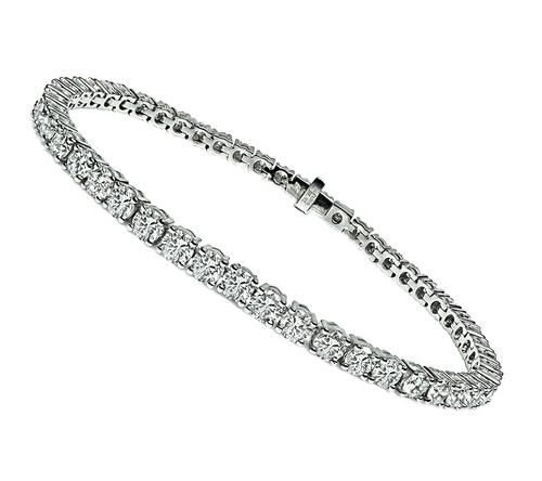 Round Cut Diamond Platinum Bracelet