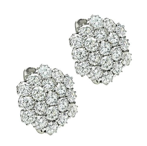 Round Cut Diamond 14k White Gold Earrings
