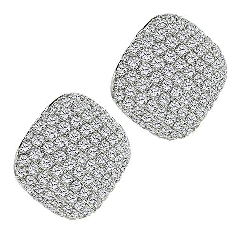 14k White Gold Round Cut Diamond Earrings