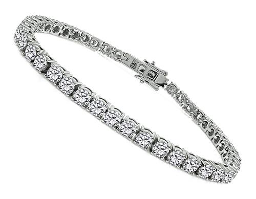 Round Cut Diamond Platinum Tennis Bracelet