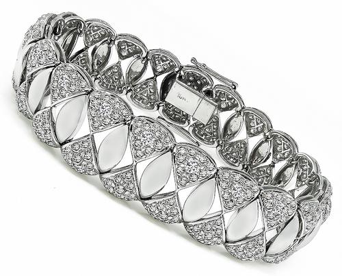 Round Cut Diamond 18k White Gold Bracelet