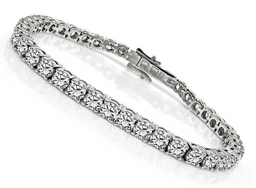 Round Cut Diamond Platinum Tennis Bracelet