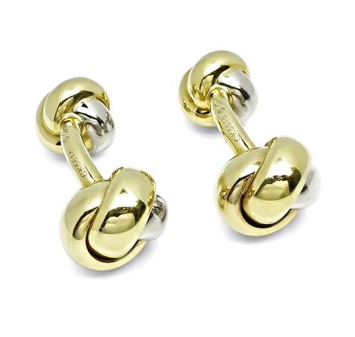 18k Yellow and White Gold Cufflinks by Cartier