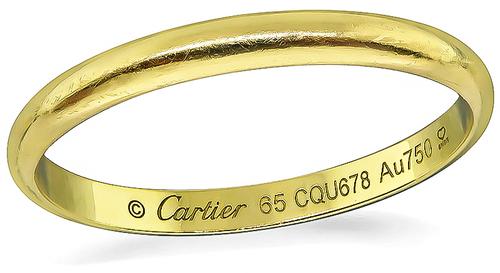 18k Yellow Gold Wedding Band by Cartier