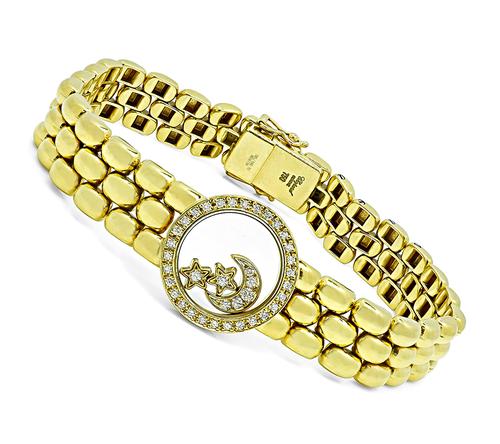 Round Cut Diamond 18k Yellow Gold Bracelet by Chopard