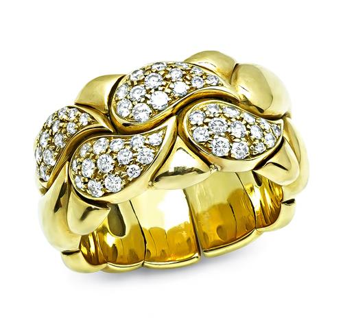 Round Cut Diamond 18k Yellow Gold Ring by Chopard