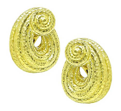 18k Yellow Gold Earrings by David Webb