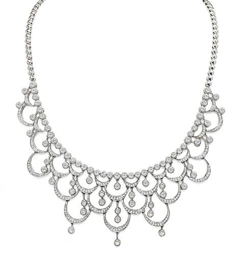 Round Cut Diamond 14k White Gold Necklace