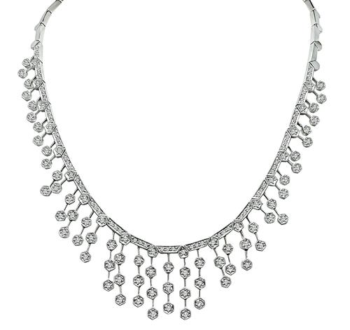 Round Cut Diamond 14k White Gold Necklace