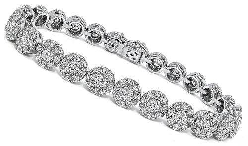 Round Cut Diamond 18k White Gold Bracelet