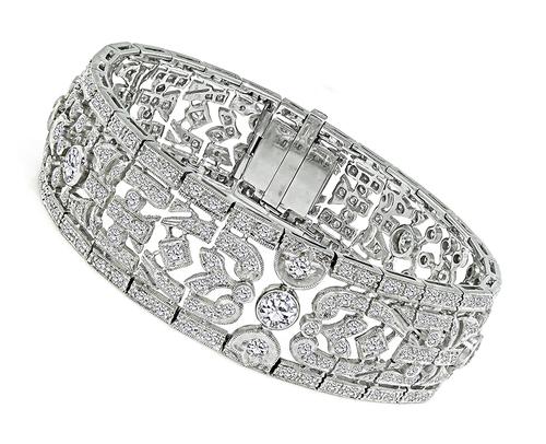 Round Cut Diamond 18k White Gold Bracelet