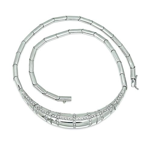 Round Cut Diamond 18k White Gold Necklace