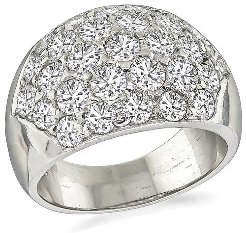 Round Cut Diamond Platinum Cocktail Ring