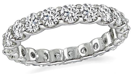 Round Cut Diamond 14k White Gold Eternity Wedding Band