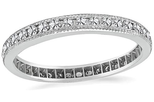 Round Cut Diamond Platinum Eternity Wedding Band