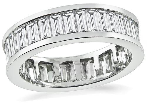 Baguette Cut Diamond 18k White Gold Eternity Wedding Band