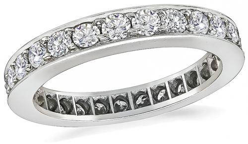 Round Cut Diamond Platinum Eternity Wedding Band