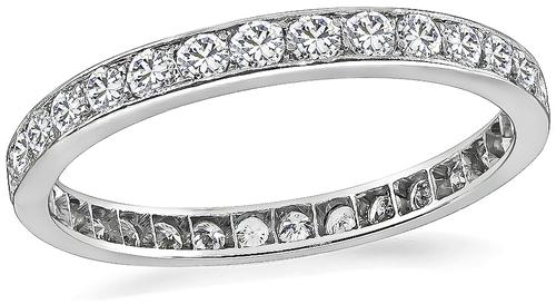 Round Cut Diamond Platinum Eternity Wedding Band