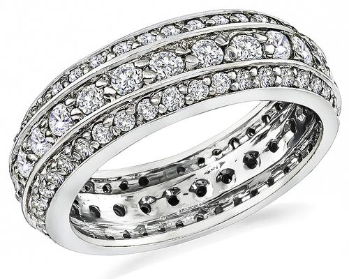 Round Cut Diamond 14k White Gold Wedding Band