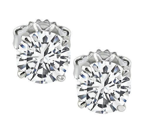 2.01cttw Round Brilliant Cut Diamond 14k White Gold Studs Earrings