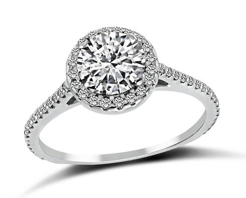 Round Brilliant Cut Diamond 18k White Gold Engagement Ring