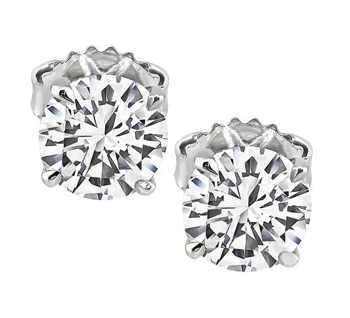 2.02cttw Round Cut Diamond 14k White Gold Studs Earrings