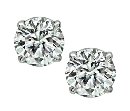 2.12cttw Round Cut Diamond 14k White Gold Stud Earrings