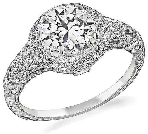 Round Brilliant Cut Diamond platinum Engagement Ring