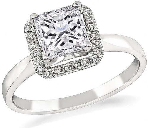 Princess Cut Diamond 18k White Gold Engagement Ring