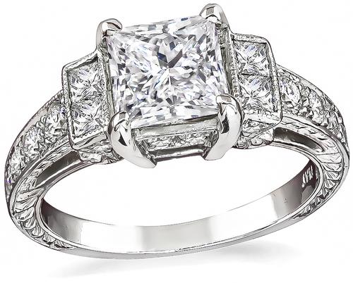 Princess Cut Diamond Platinum Engagement Ring