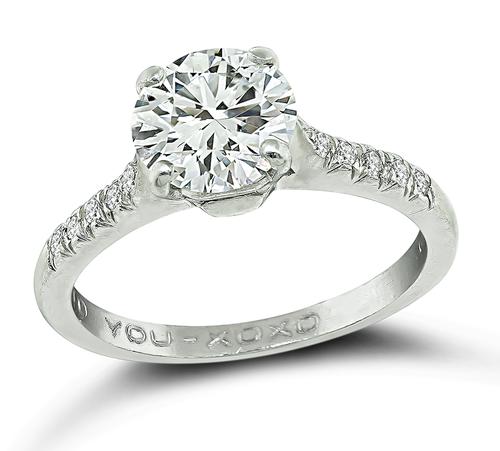 Round Brilliant Cut Diamond Platinum Engagement Ring