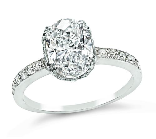 Oval Cut Diamond Platinum Engagement Ring