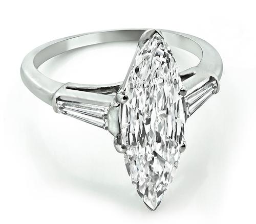 Marquise Cut Diamond Platinum Engagement Ring