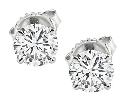 1.75cttw Round Cut Diamond 14k White Gold Studs Earrings