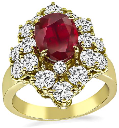 No Heat Natural 1 Carat Oval Ruby Engagement Ring 18K Yellow Gold – Diamond  Banque