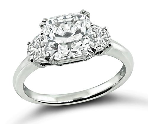 Radiant Cut Diamond Platinum Engagement Ring