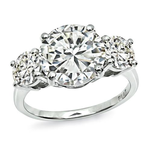 GIA Certified Round Cut Diamond Platinum Engagement Ring
