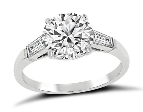 Round Brilliant Cut Diamond Platinum Engagement Ring