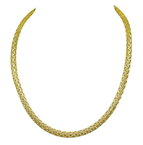 18k Yellow Gold Weave Necklace