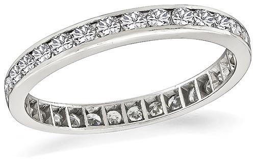 Platinum Round Cut Diamond Eternity Wedding Band