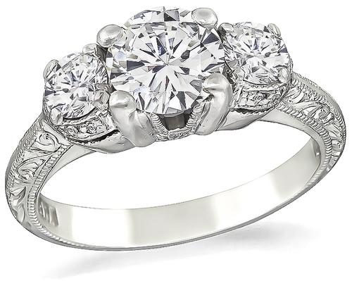 Tacori Round Cut Diamond Platinum Engagement Ring